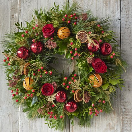 Contemporary Bespoke Christmas Wreath Flower Arrangement